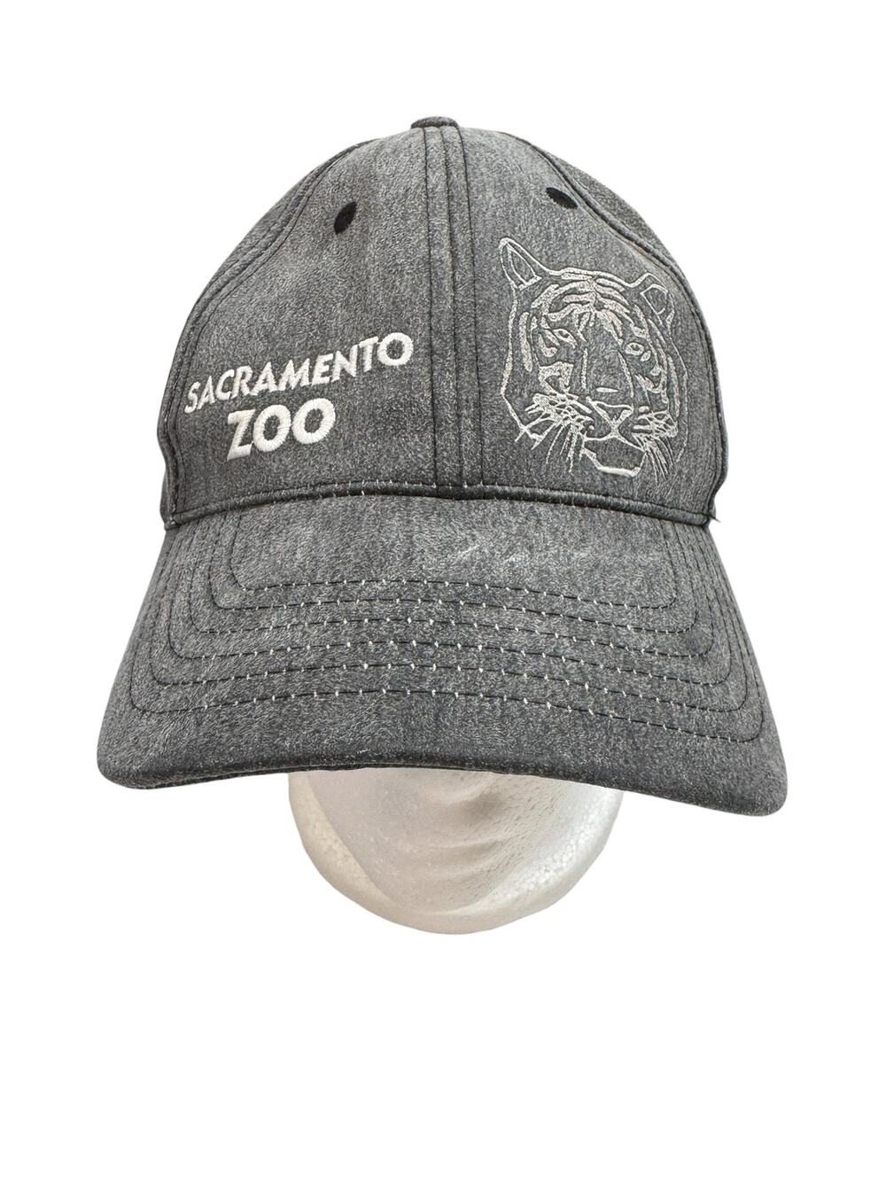 Sacramento Zoo Gray Tiger Cap One Size Adult Adjustable 100% Cotton Embroidered